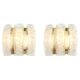 Pair of wall sconces in brass or ice glass by Doria, Germany, 1960s.