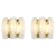 Pair of wall sconces in brass or ice glass by Doria, Germany, 1960s.