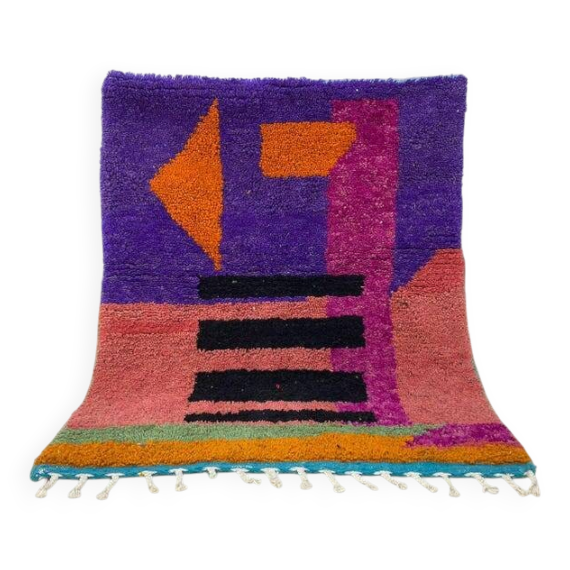 Handmade natural wool rug 250cm x 150cm