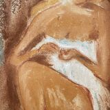 Signed pastel painting of a female portrait "The Manicure"