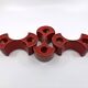 3 red ceramic candlesticks • Cari Zalloni • Steuler • 1970