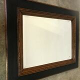 Miroir ancien biseauté noir 55x45cm