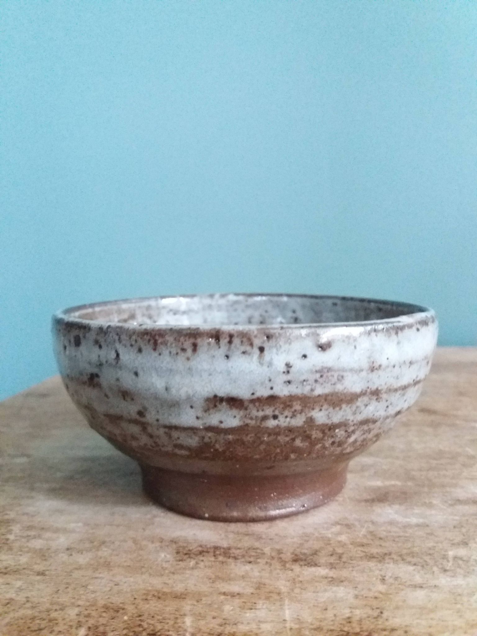 Handmade stoneware bowl and emptying tray