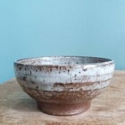 Handmade stoneware bowl and emptying tray