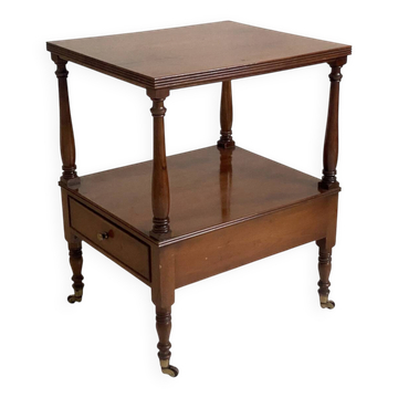 Side table in mahogany and mahogany veneer, 19th century.