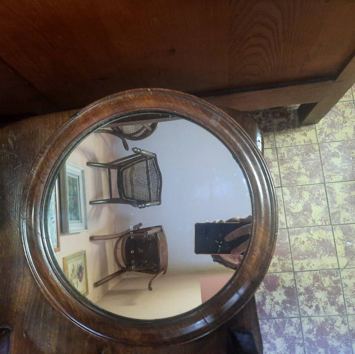 Miroir rond ancien
