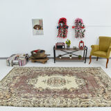 6x10 brown & beige classic antique rug, 192x299cm