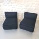 Pair of vintage black armchairs