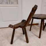Coffee set coffee table and tripod low chairs - Spanish brutalist design - 1950s