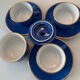 This complete set consisting of 3 cups with their saucers and a sugar bowl.