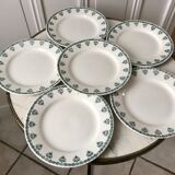 lot of 6 flat plates Saint-Amand blue flowers model "Nancy" years 30-40