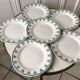 lot of 6 flat plates Saint-Amand blue flowers model "Nancy" years 30-40