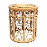 Peacock rattan side table