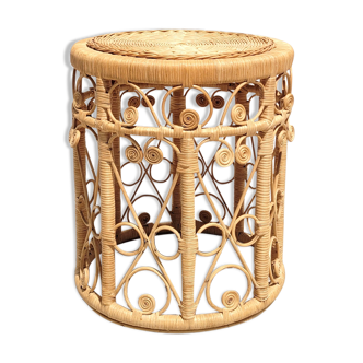 Peacock rattan side table