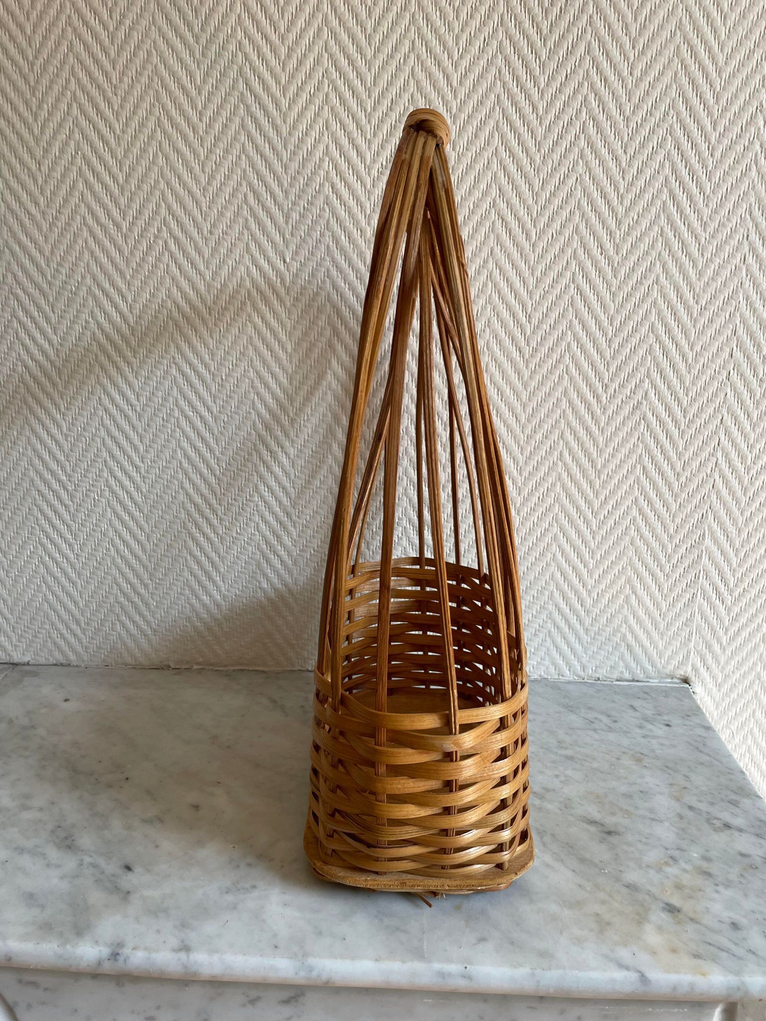Wooden wicker basket