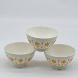 Trio of old Sarreguemines vintage ceramic bowls