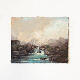 Painting "Mountain Torrent", Oil on canvas