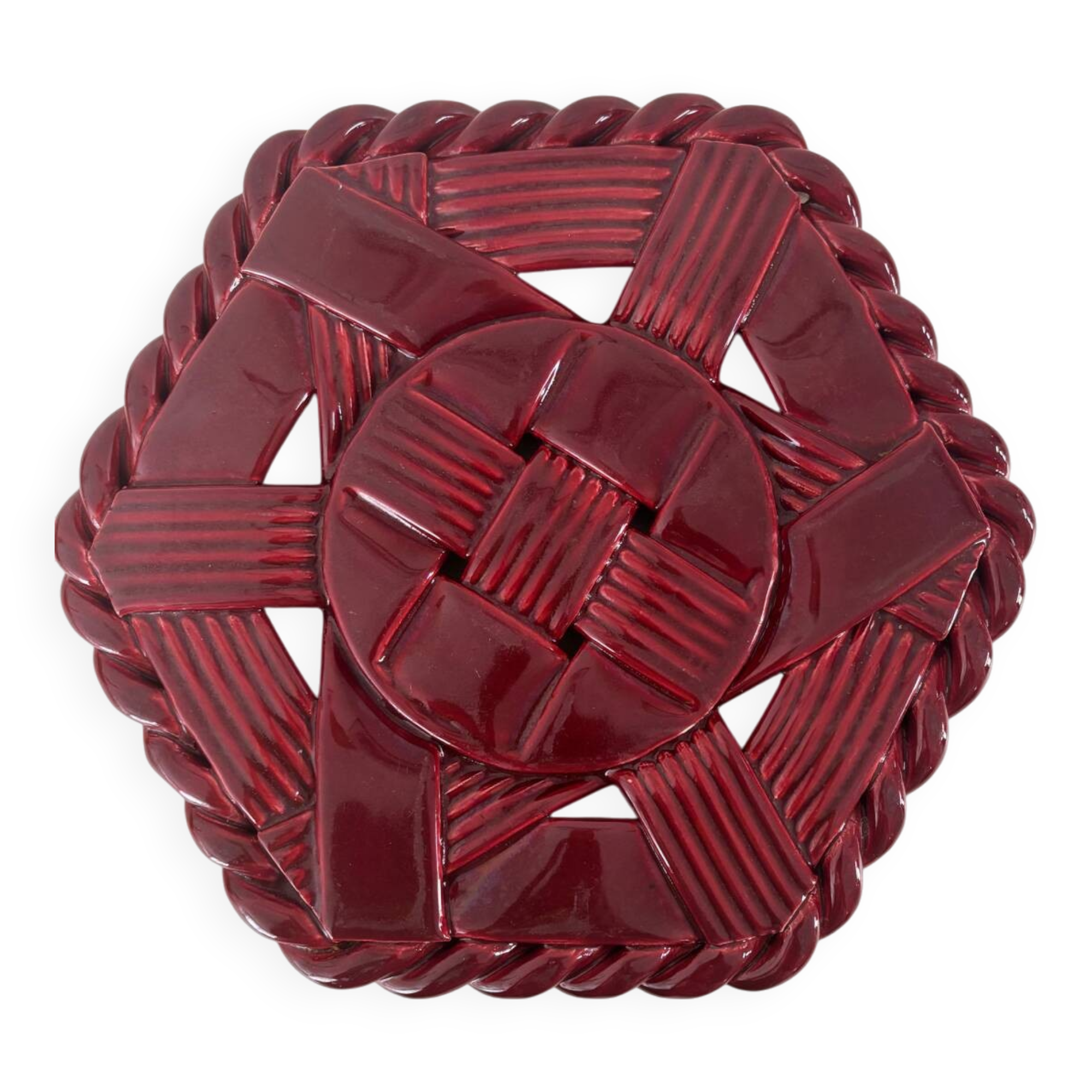 Woven ceramic trivet