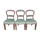 Series of 3 mahogany chairs 19th century