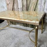 Coffee table 60' marble and brass