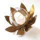 Lampe applique fleur dorée et flute satinée