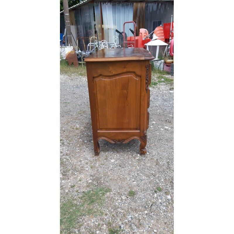 19th Century Walnut and Brass Commode, 3 Drawers