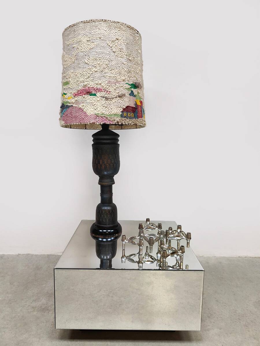 Italian vintage ceramic table lamp Bitossi XL Aldo Londi