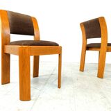 Vintage brutalist dining chairs, set of 6 - 1970s