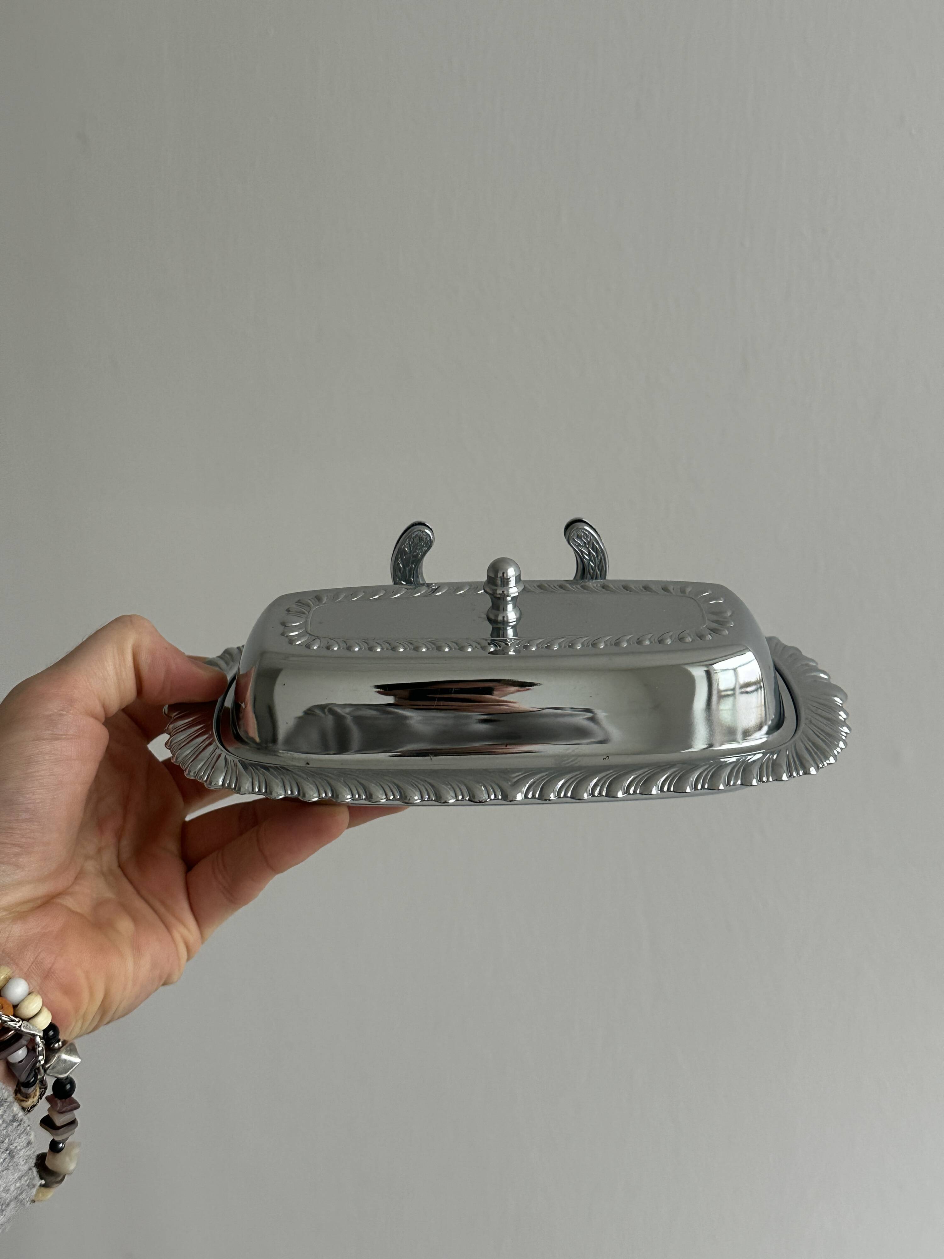 stainless steel butter dish
