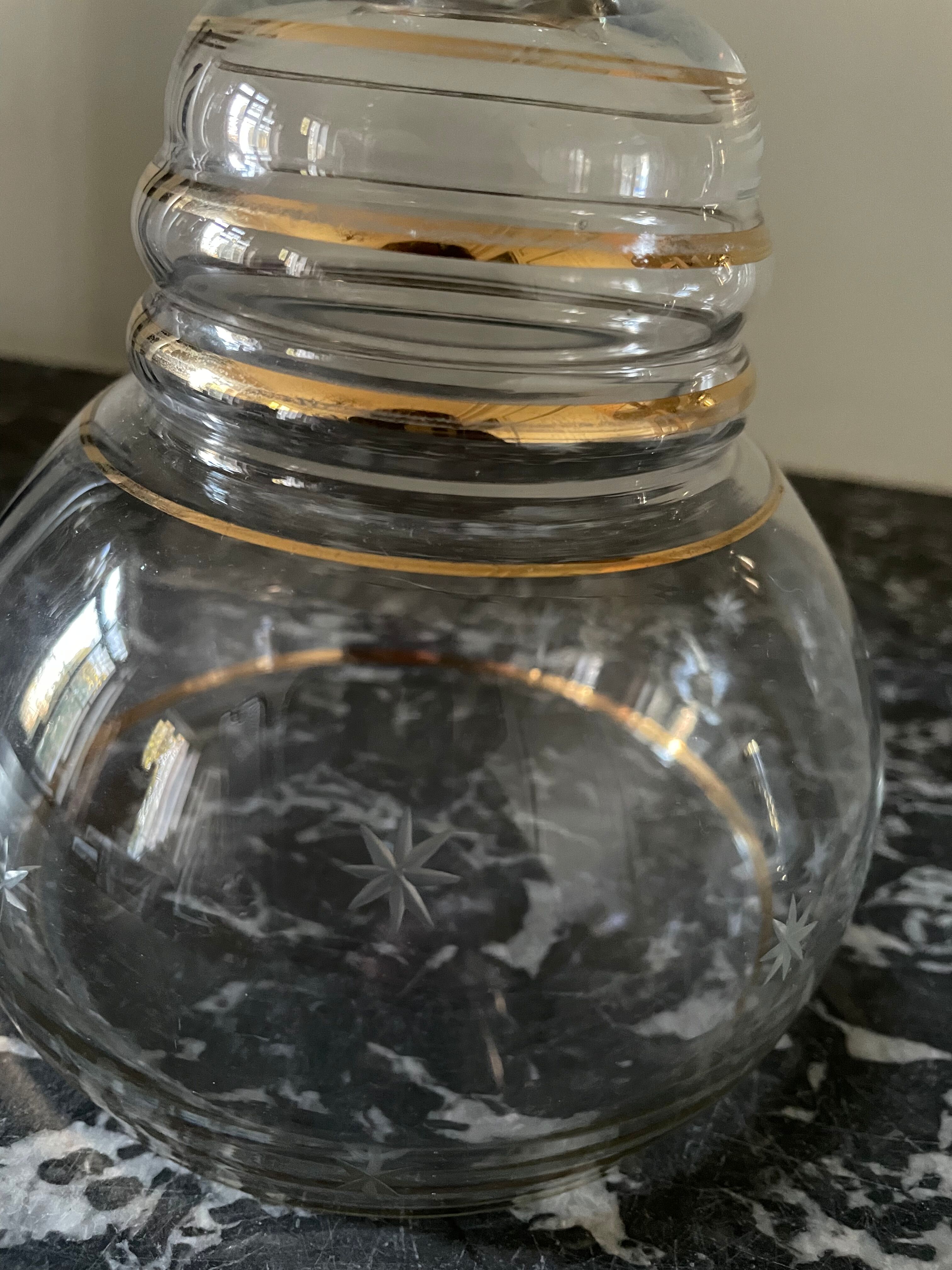 Golden glass carafons