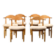 Henning Kjærnulf dining chairs set in Oak and Sheepskin, Denmark, 1960s