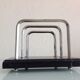Letter holder in black marble and chrome metal art deco style