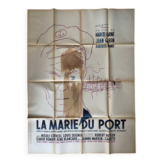 Original cinema poster "La Marie du Port" Jean Gabin, Raymond Gid 120x160cm 1950