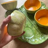 Melon shaped dish and bowls