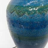 Blue earthenware lamp, Italy, circa 1980