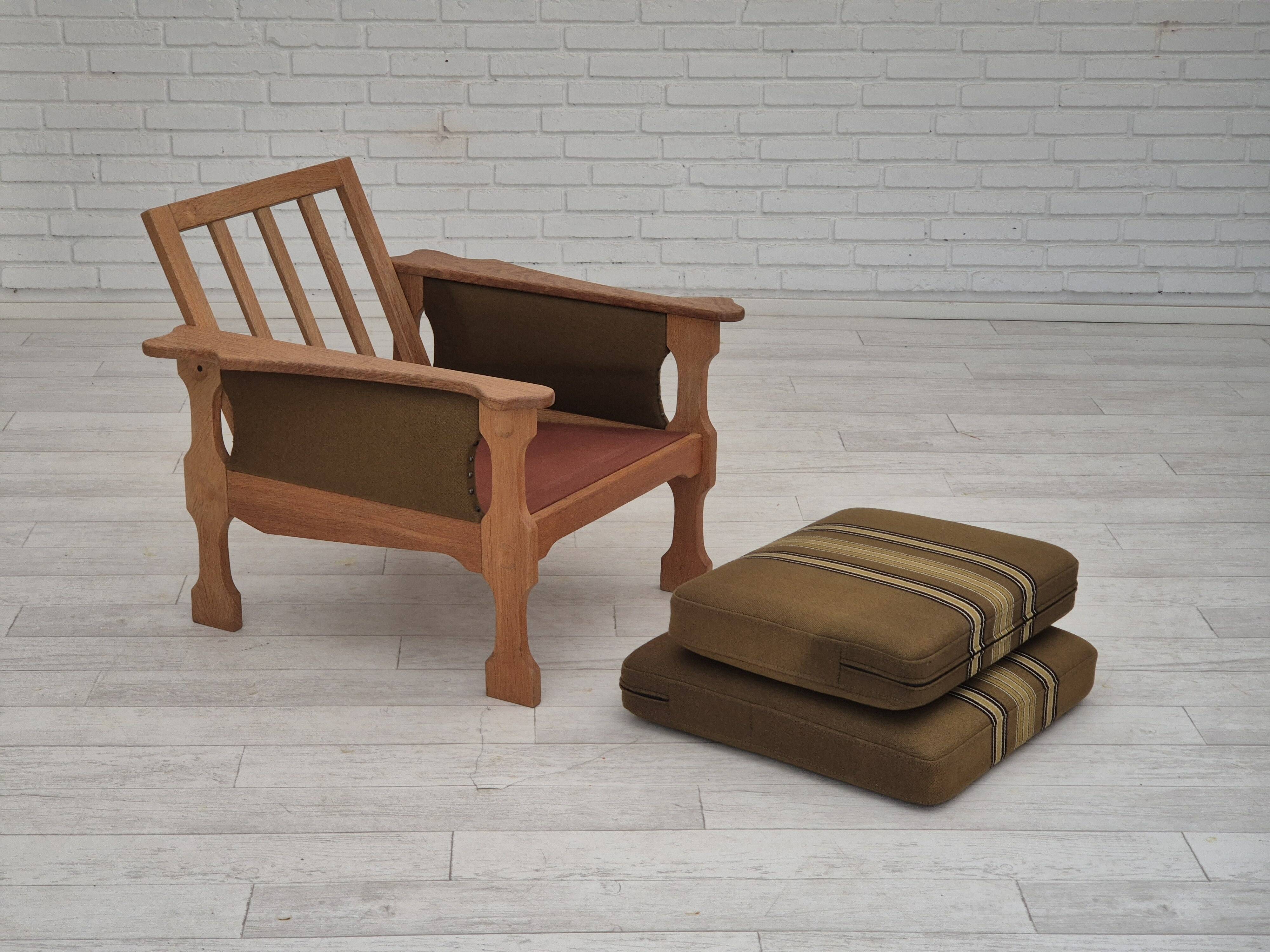 1970s, Danish design, club chair, original very good condition, furniture wool fabric.