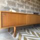 Scandinavian low sideboard in teak, 1970.