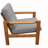 70s armchair in grey fabric