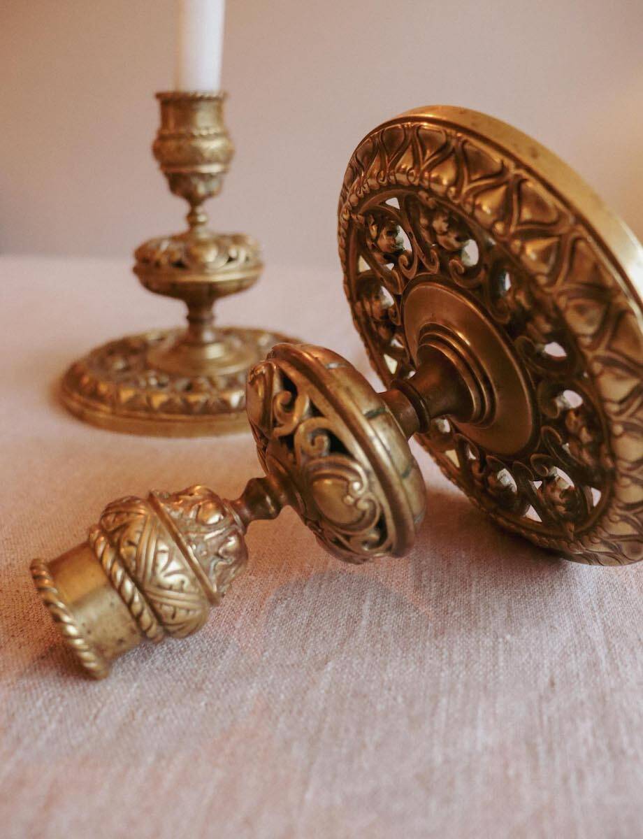 19th century bronze table ends