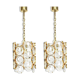 Pair of small golden brass pendants, Sciolari design for Palwa, Germany, 1970s.