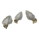 Set of 3 Murano glass wall lamps in white and brass, 1970s.