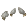 Set of 3 Murano glass wall lamps in white and brass, 1970s.