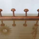 Wooden wall coat rack 4 hooks art deco 1940 1950