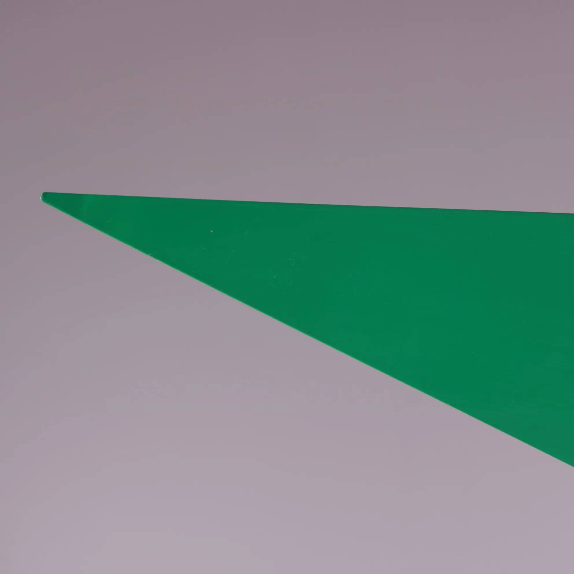 2000s wind sculpture/weathervane by Afra Scarpa and Tobia Scarpa, telescopic pole and stainless steel counterweight, green metal windvane for Dimensione Disegno