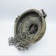 Ancient sanctuary lamp, silver-plated brass, winged angel, 130 cm.