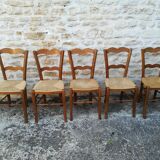 Set of 15 straw chairs