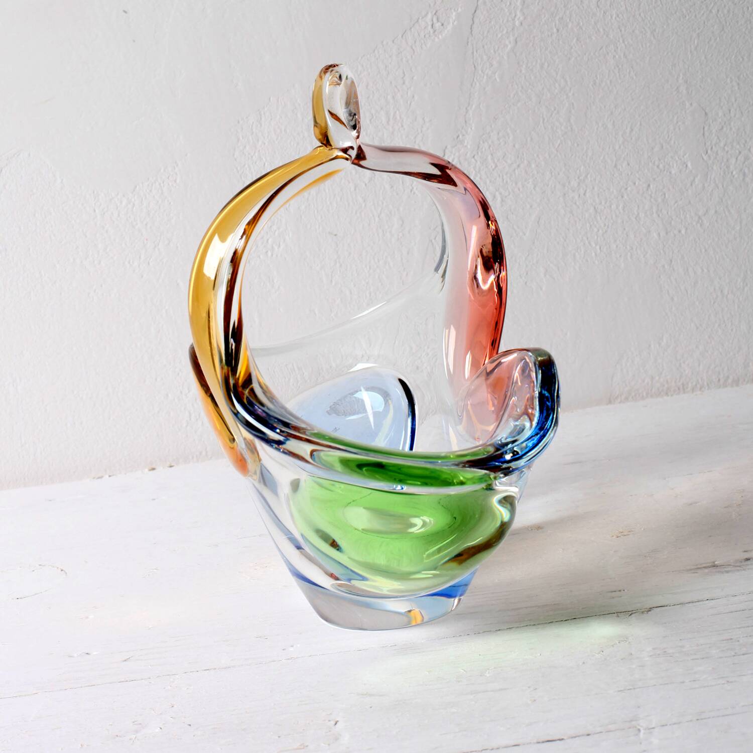 Vase en verre artistique Rhapsody par František Zemek / République tchèque / 1956