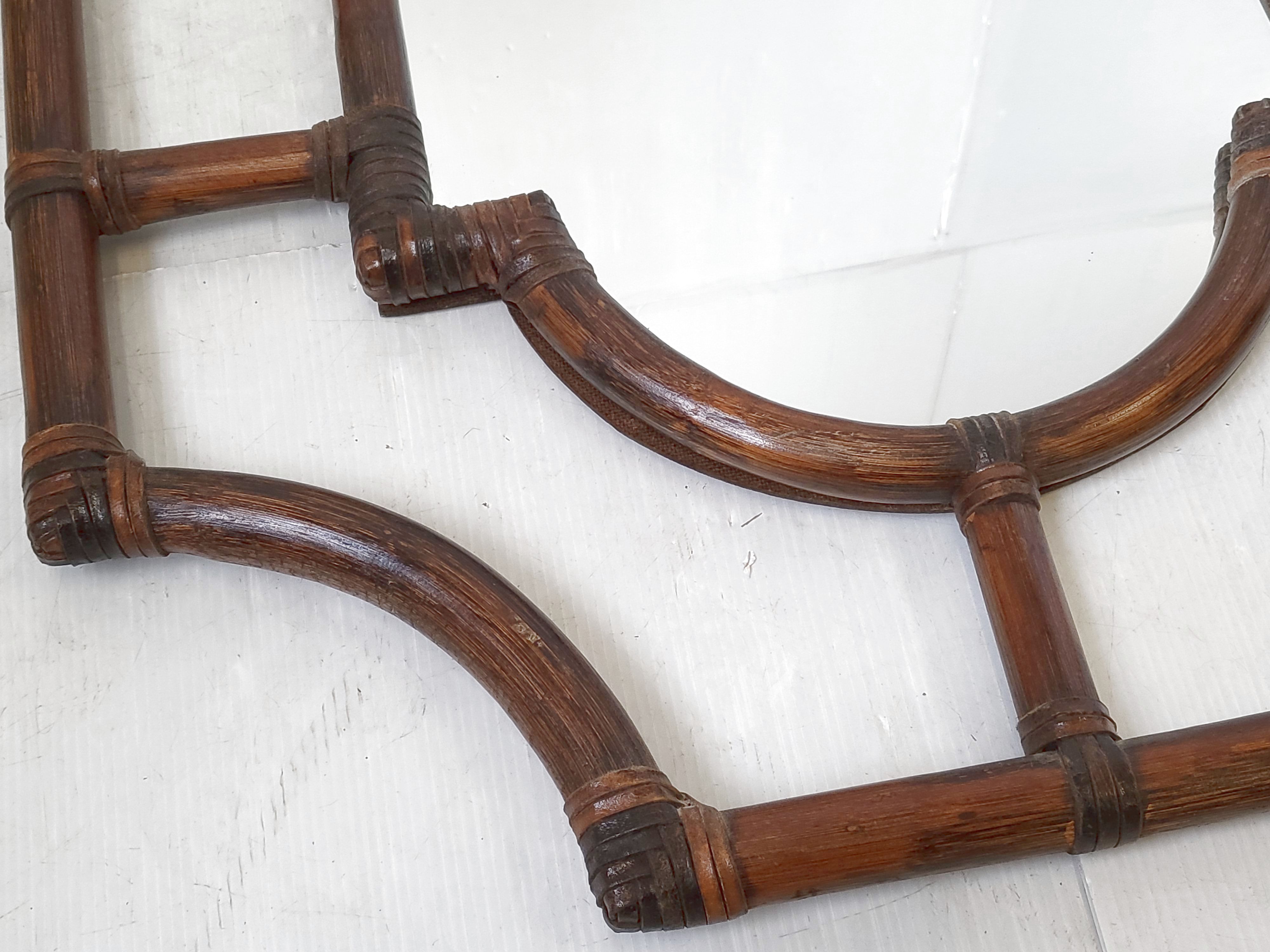 Bamboo mirror 93x66 cm vintage