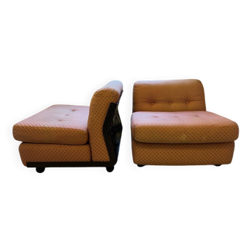 Two Amanta armchairs by Mario Bellini C&B B&B Italia vintage 60s/70s.