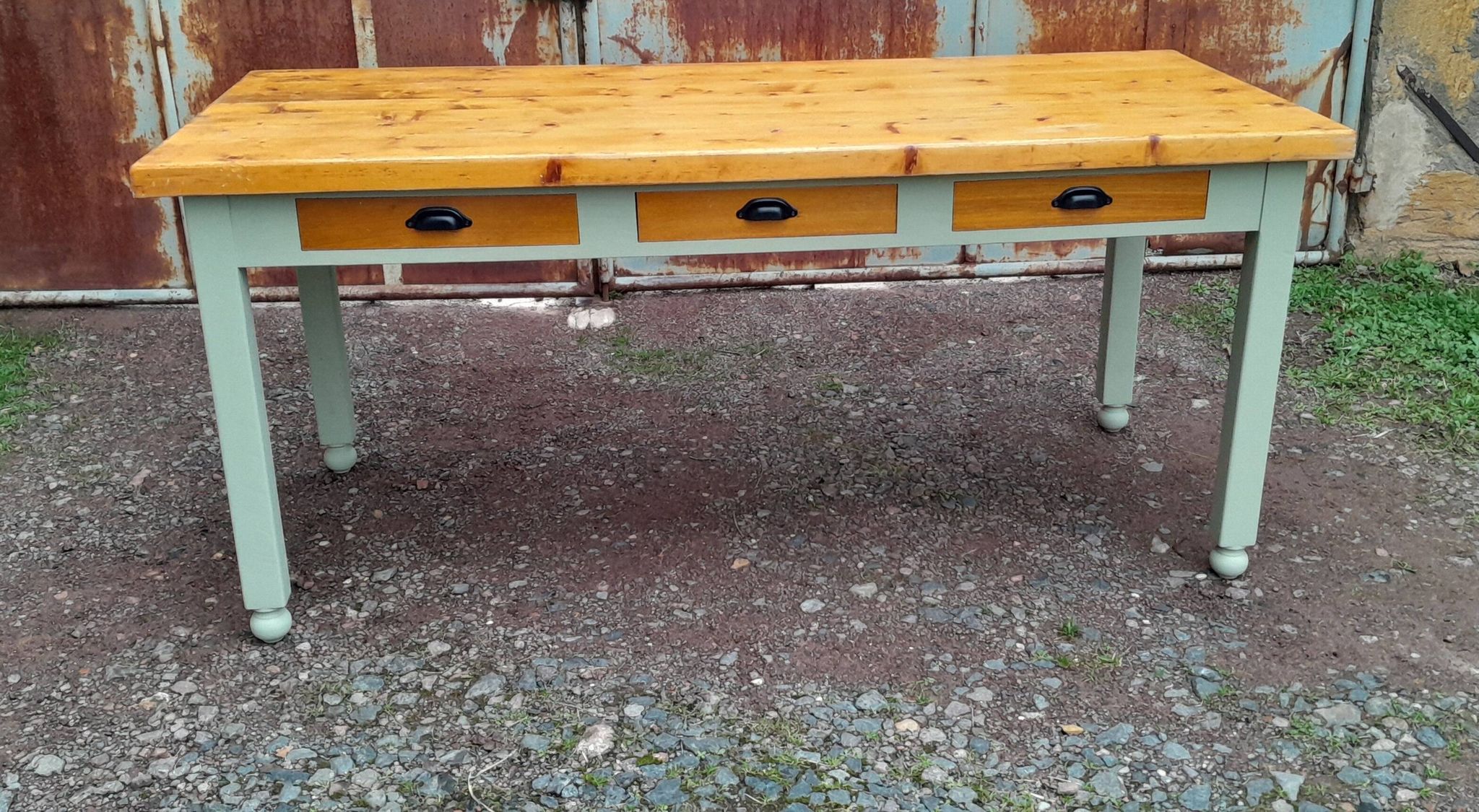 Table de ferme moderne 6 tiroirs